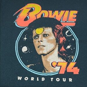 David Bowie Graphic TShirt Teal Size Large